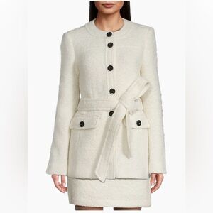 Toccin Elaine Collarless Belted Jacket Size 8